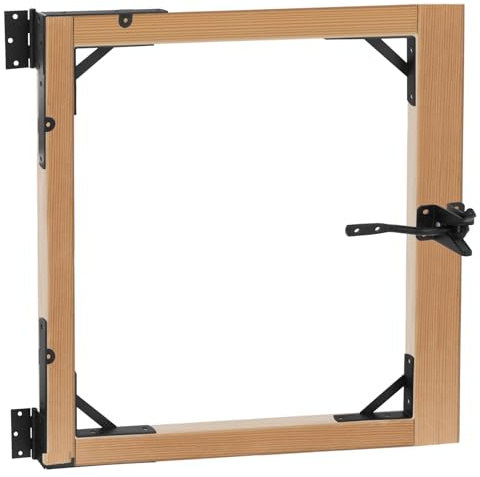 QWORK® Türscharniere Set - Gartentor Scharnier mit Tor Eckstrebenhalterung und Kloben, Hochleistungsstahl Pulverbeschichtet, für Gartentore und Haustüren