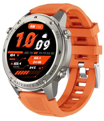 AIEK Reloj Inteligente AIEK con GPS, Smartwatch de natación, contestar/Hacer Llamadas, Resistente al Agua 5ATM Fitness Tracker frecuencia cardíaca 1.43'' Pantalla AMOLED