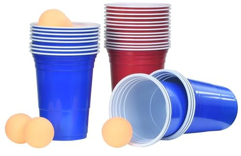 LAPOOH Set per Beer Pong da Tavolo 0,5 L Plastica