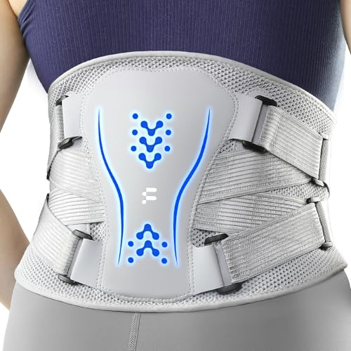 Fitomo Faja Lumbar Hombre y Mujer, Cinturón Lumbar 3D Transpirable de Malla – Alivia el Dolor de Espalda, Soporte Ancho y Resistente para Sedestación Prolongada, Conducir, Gimnasio y Ciática