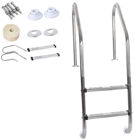 ÉChelle de Piscine Hors-Sol, Echelle Piscine Hors Sol avec 4 Marches AntidéRapantes＆Charge Maximale 150 Kg, éChelle de Piscine pour Piscine Et Piscine (Niveau 2)