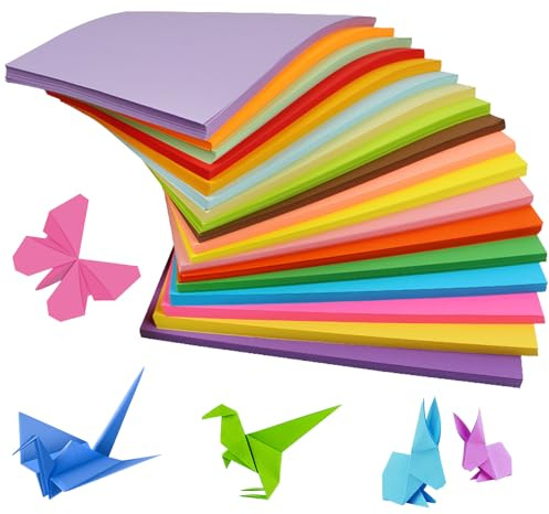 200 Sheets Coloured Paper A4, Craft Paper, 20 Colours, Easy Fold