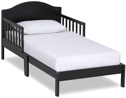 Dream On Me Sydney Toddler Bed in Black, Greenguard Gold Certified, BSA Certified, Low To Floor Design, Non-Toxic Finish, Safety Rails, Made Of Pinewood