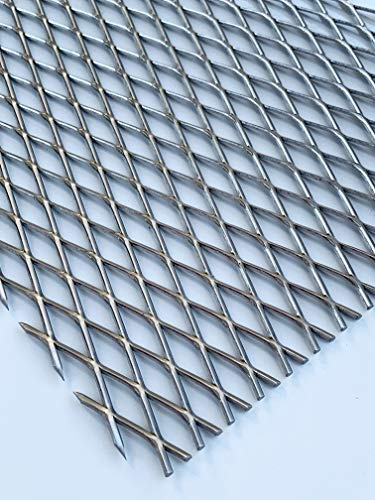 Streckgitter Edelstahl Gitter aus V2A 1,5mm dick MW 28 x 10 x 1,5 mm Drahtgitter Niro NEU (500 mm x 250 mm)