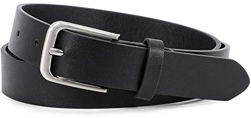 WHIPPY Women Casual Leather Belt for Jeans Pants, Fashion Ladies Waist Dress Belt (Fit Waist Size 31-36 Inches,Black)