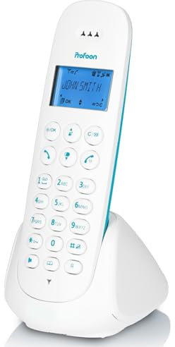 Profoon PDX - 300BW DECT Telefon - Schnurloses Telefon - Gap-kompatibel: erweiterbar - Hörgerätekompatibel - Freisprechfunktion - Telefonbuch - Blau