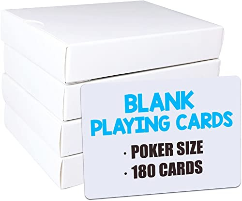 IMAGAME White Blank Playing Cards – 180PCS, Poker Size, Perfect for DIY Flash Cards, Creat Your Own Game, Study Learning, Leave a Message, Writing Words and Drawing.