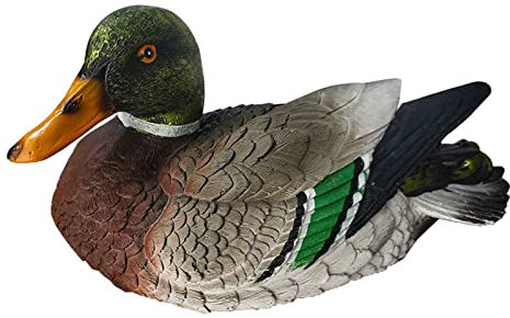 LIBOOI Figurine de canard mandarin, sculpture réaliste de canard flottant en résine pour bassin de jardin, piscine, multicolore