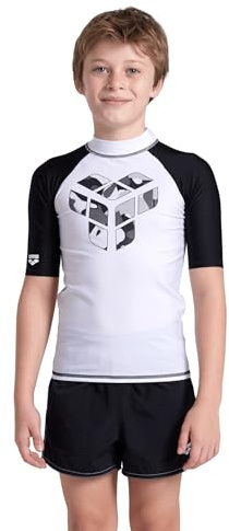 ARENA Maglia a Maniche Corte da Bambini Rash Graphic con Protezione UV