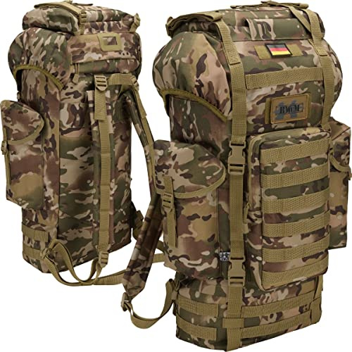 BWuM Bundeswehr Molle Sac à dos de Combat 65 l Sacs à dos + Patch & Drapeau, Taccalcamo