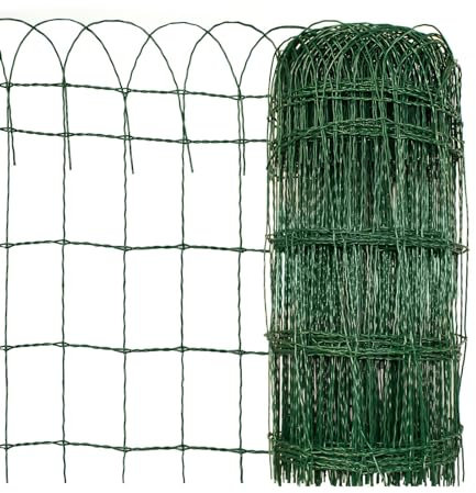 KARAT Treillis décorative Vert - Clôture Jardin Potager en Fil de Fer revêtu en Plastique - Maille15x9 cm, epaisseur 2,4/3,0 mm (40 cm x 25 m)