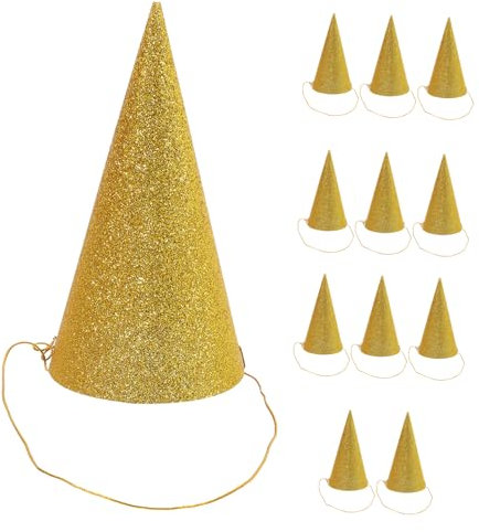 STOBOK 12stücke - -hüte Für Geburtstagsfeiern Goldene Partyhüte Für Mädchen Und Erwachsene Dekoration Für Festliche Anlässe Und Feiern