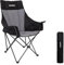 FUNDANGO Campingstuhl Faltbar 150 kg, Camping Stuhl Übergroßer campingstuhl hochlehner, Bequem Gepolster Faltstuhl für Garten Outdoor Angeln, Faltstuhl Camping Anglerstuhl Gartenstuhl