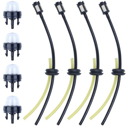 Mtanlo Set Universale Di Tubo Benzina E Pera Adescazione,Universale Filtro Benzina Kit,4 Tubo E 4 Pera Di Adescamento per Carburatore Taglierina Erba Pezzi Detachees Decespugliatore