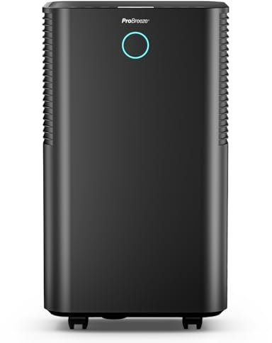 Pro Breeze OmniDry Deumidificatore Casa Muffa 12L/giorno con serbatoio da 2L, sensore e display di umidità auto, asciugatura biancheria, modalità Sleep e timer 24H - Umidità, muffa e condensa (20m²)