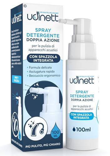Spray de Limpieza Audifonos de 100ml con Cepillo Integrado Udinett Sanitizante Elimina el Cerumen y la Suciedad para Limpiar Auriculares Bluetooth Fórmula Delicada Secado Rápido