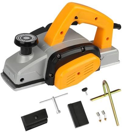 Hoteche 3-1/4-Inch 4.7-Amp Electric Hand Planer for woodworking – High-Speed Corded Wood Planer with TCT Blade, Copper Motor, and Complete Accessory Kit