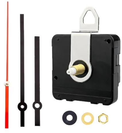DORKIN Meccanismi per orologi, 1 meccanismo di orologio al quarzo silenzioso, lancette grandi, alimentato a batteria, albero da 23 mm, compatibile con quadranti fino a 10 mm di spessore.