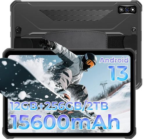 HOTWAV R7 Tablet rugerizada, Batería 15600mAh 12+256GB 2TB Ampliable 16MP+16MP Cámara 10.1''HD+ Tablet Resistente 4G LTE Rugged Tablets Android 13 Tablets PC Robusta 2.4+5G WiFi/OTG/GPS/Face ID