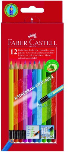 Faber-Castell 116612 Buntstifte radierbar, 12er Kartonetui