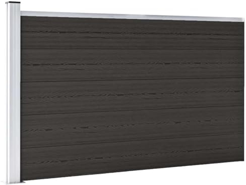 vidaXL Zaunelement Gartenzaun Sichtschutzzaun Lamellenzaun Windschutz Zaun Windschutzzaun Terrasse Stecksystem Lärmschutz WPC 175x105cm Schwarz