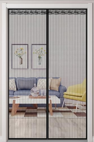 Magnetic Fly Screen Door, Rainberg Heavy Duty Bug mesh Curtain with Powerful Magnets and Full Frame Magic Tape, Insect Protection Door no Gap, Keep Bugs Out.