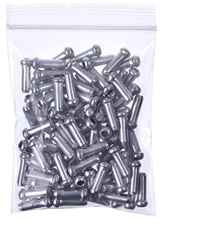 Bike Cable End Caps,100 PCS Cable End Crimps Aluminum Alloy Brake Shifter Inner Cable Tips for Road Bike and Mountain Bicycle Silver