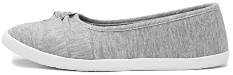 Lilley Pearl Womens Grey Jersey Slip On Canvas - Size 6 UK - Grey