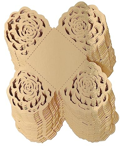SHOWERORO 50pcs Hollow Chocolate Wrappers Decorative Paper Packing Trays for Weddings Parties and Events Elegant Candy Packaging for Desserts and Treats