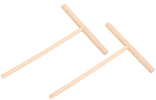 Spatola per Pastella per Pancake in Legno a Forma di T da 2 Pezzi, Spatola per Crepe, Gadget da per Pancake e Crêpe Fatti in Casa Perfetti, Resistente e Facile da Pulire