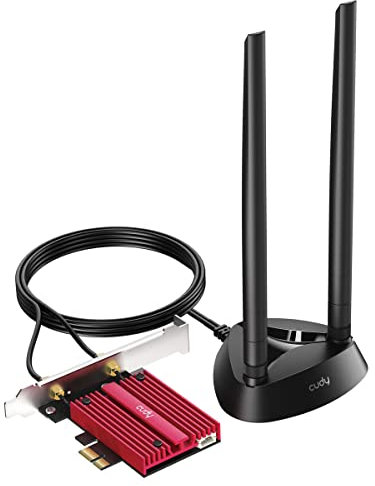 Cudy Tarjeta WiFi 7 WE9300S PCIe WiFi para PC, Adaptador inalámbrico de Tres Bandas de 6 GHz, chipset Intel BE200, Bluetooth 5.4, Antena de Alta Ganancia, fácil instalación