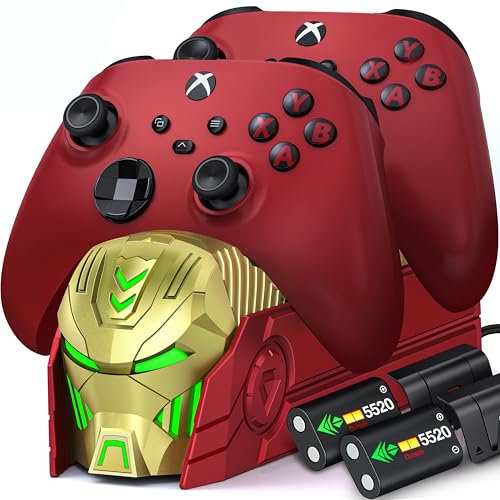 GAMSINGY Xbox Controller Akku für Xbox One/Xbox Series X&S Controller, 2 x 5520 mWh Xbox Akku Ladestation kompatibel mit Xbox One S/X/Elite Controller, Xbox Series X/S Controller, 25Std Spielzeit