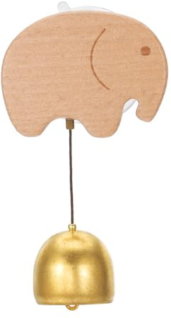 PATIKIL Timbre de Mercaders, Timbre de Puerta de Madera con Campanillas de Animales Timbre de Metal con Ventosa para la Apertura de la Puerta del Negocio al Entrar Decoración, Elefante