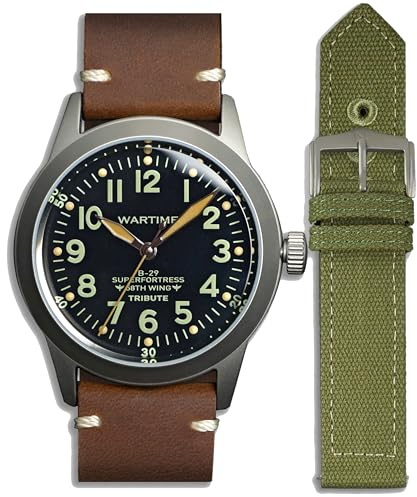 Wartime | A-11 Military Aviator Watch – Limited Edition Collector's Edition Inspired by World War II Type A-11, Individually Numbered (500 Units), Includes Two Watch Straps and Extra Accessories​