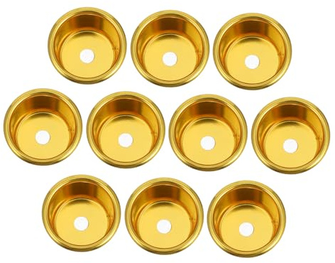 Ciieeo 10 Pezzi Portacandele Metallo con Foro Supporti Antigoccia per Candele Tealight e LED Base Stabile per Candelabri da e Decorazioni Natalizie