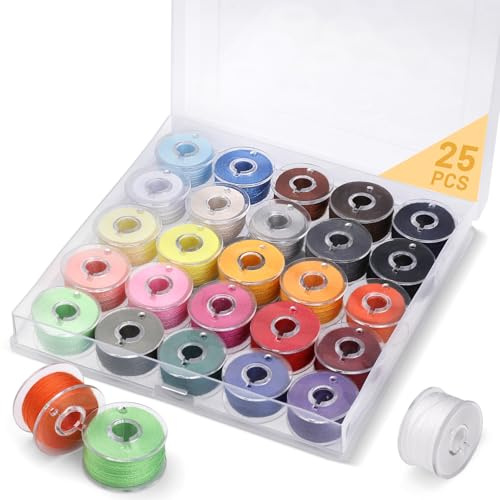 25 Pcs Bobbin Thread Sewing Bobbins, Assorted Colors Sewing Machine Thread