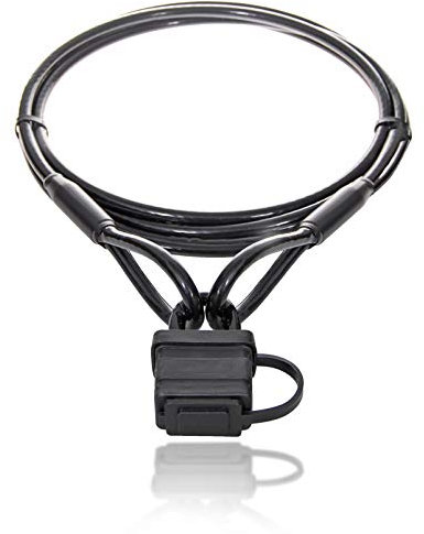 Drahtseile24 Cable de acero negro, candado de cuerda, cable de acero revestido con ojales y candado – Cable antirrobo | Grosor: 4 mm (3 en 4) | Longitud: 50 m