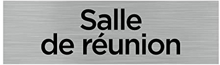 Signalétique.biz France - Plaque de porte SALLE DE REUNION (Q0089) - 170 X 50 mm - Adhésif aspect aluminium brossé