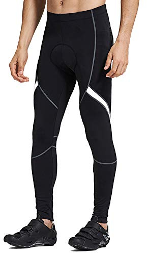 Santic Men's Cycling Bike Pants Road Bicycle Tights Outdoor Biking Leggings White XL