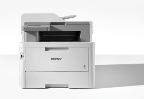 Brother MFC-L8340CDW Professionelles und kompaktes 4-in-1 Farb-LED-Multifunktionsgerät (Drucker, Scanner, Kopierer, Fax, 30 Seiten/Min.) weiß/grau