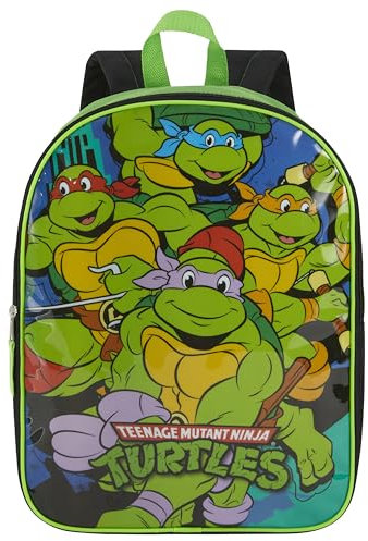 Nickelodeon Rucksack für Kinder, 15 Jahre, Büchertasche für Jungen, gepolsterte Gurte und großes Reißverschlussfach, Grün , 15 Inch