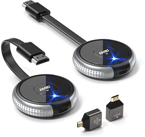 Wireless HDMI Transmitter and Receiver 4K, AIMIBO HDMI Wireless Extender 5.8G, Plug and Play, 50M/165FT Streaming Media Video Audio File for Laptop, DSLR, Box, PC, Phone to Monitor, HDTV, Projector