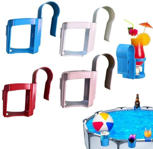 DHliIQQ Gancho para colgar en la piscina, para almacenamiento lateral de bebidas, estante de bebidas para cerveza