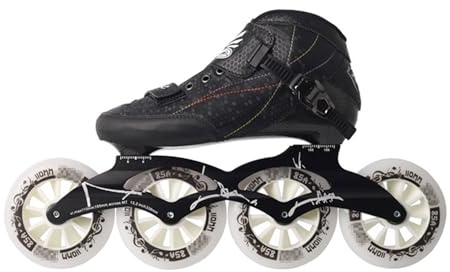 Weyot Patines Profesionales En Línea para Adultos, Hombres Y Mujeres, Patines De Velocidad, Patines En Linea Adulto De Fibra De Carbono para Exteriores, Unisex, EU 38/UK 5/ 24CM, Negro-B