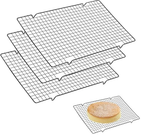 3 Pezzi Griglia Acciaio Inox, 40cm Griglia di Raffreddamento, Griglia Forno Universale, Griglia per Glassare Dolci, Griglia da Forno, Griglia Rettangolare per Raffreddamento Cottura