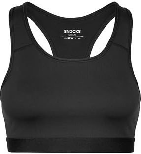 Snocks Sport BH für Damen - Sportunterwäsche Perfekter Halt ohne Einzuschränken - Schnell trocknend und unterstützend Fitness Bustier - Multifunktionaler Fitness Bra - Gr. XXL - Farbe Schwarz