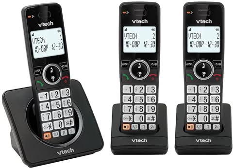 VTech EA5002 DECT Cordless Phone with Nuisance Call Blocker,Easy-to-Read Backlit Display,Landline Phone with 18 Hours Talk-time,Volume Booster,Handsfree Speakerphone,Speed Dial,3-Handset