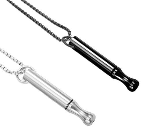 2 Cadenas Respiratorias para Dejar de Fumar, Collar de Alivio de Ansiedad Portátil, Atención Plena de Acero Inoxidable, para Dejar de Fumar Hombres Mujeres