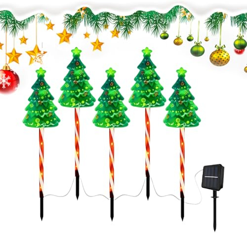Generico Luce Da Percorso Con Di Zucchero | Illuminato Impermeabile Ad Energia Solare – Decorazioni Festive Per Esterni, Accento Del Cortile Natalizio, Decorativo Da Giardino, Display