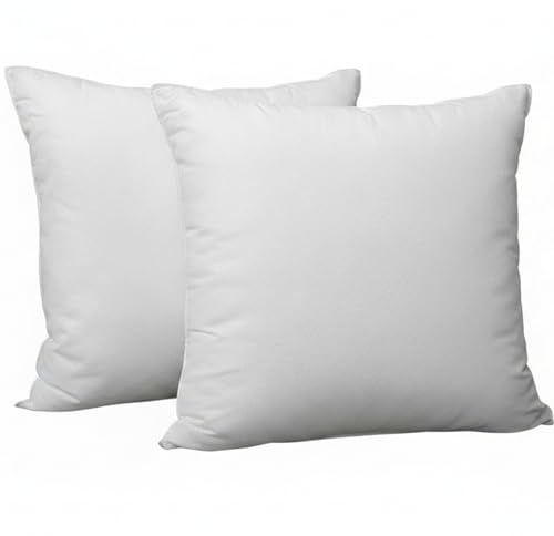 NOVOTEXTIL Relleno de Cojín 60x60 Pack 2 Unidades – Fibra Hueca Siliconada Mullido y Suave – Hipoalergénico y Antiácaros – Firmeza Blanda 470 gr/m² – Relleno Cuadrado para Cojines de Sofá y Cama